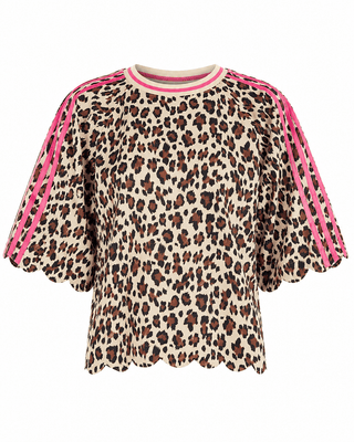 Scalloped Animal Print Top