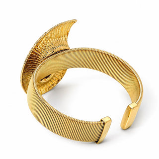 Sculpted Shell Statement Cuff Bracelet