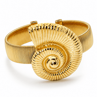 Sculpted Shell Statement Cuff Bracelet