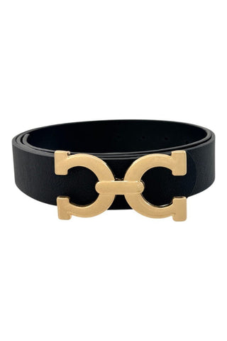 Sculptural Buckle Belt - Black
