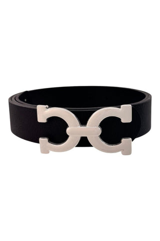 Sculptural Buckle Belt - Black
