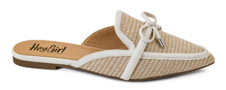 Seaside Bow Raffia Mules