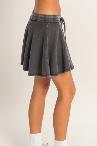 Seaside Drift Flow Skort - Black