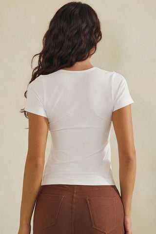 Second Skin Scoop Neck Tee - White