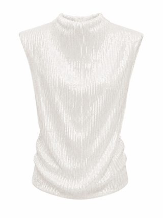 Sequin Mock Neck Top