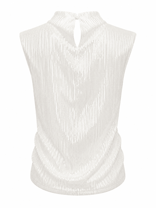 Sequin Mock Neck Top