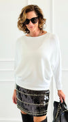 Serene Boatneck Italian Pullover- Off White-140 Sweaters-Aute-Coastal Bloom Boutique, find the trendiest versions of the popular styles and looks Located in Indialantic, FL