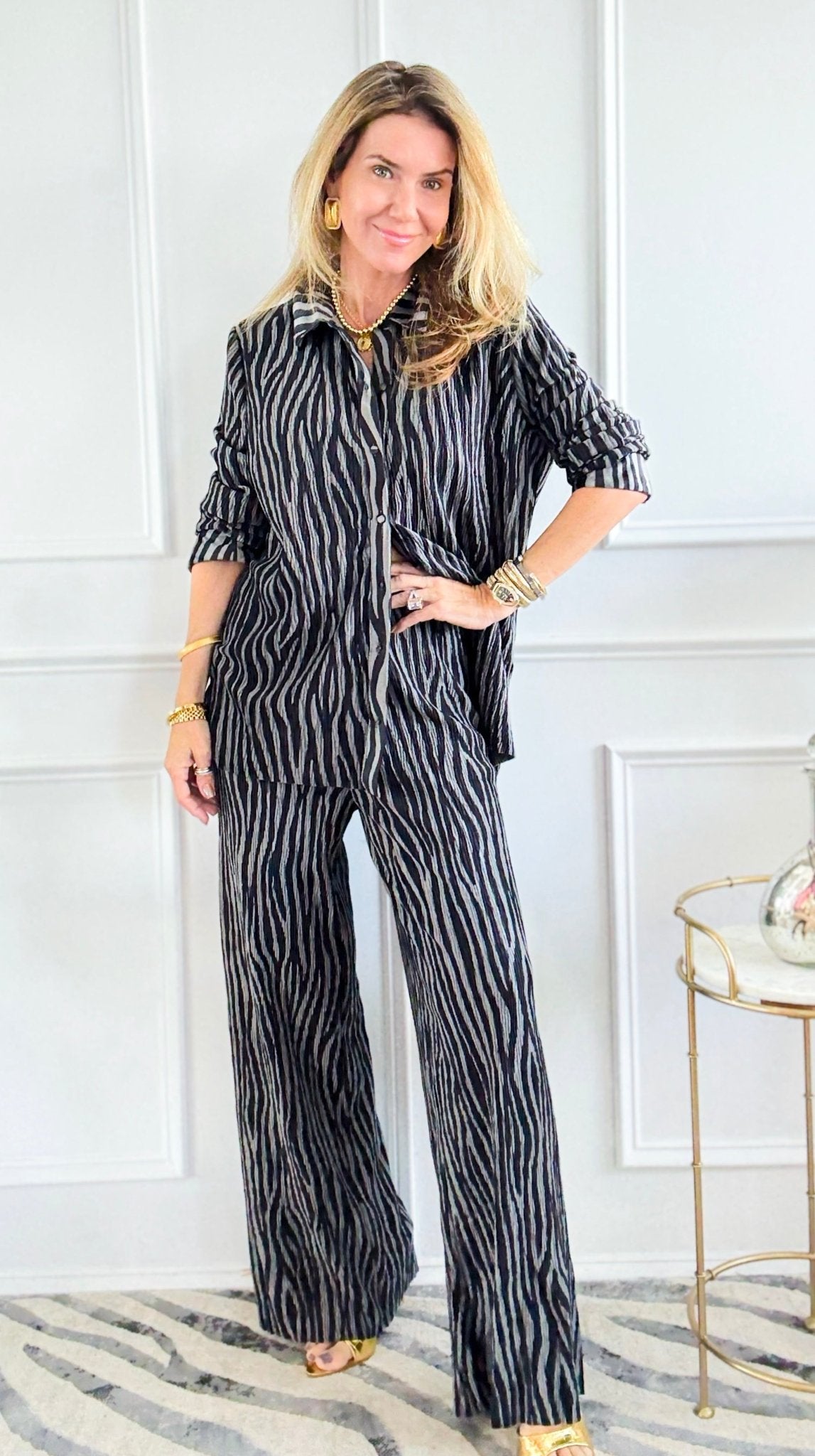 Shadow Drift Wide-Leg Pants-170 Bottoms-Umgee-Coastal Bloom Boutique, find the trendiest versions of the popular styles and looks Located in Indialantic, FL