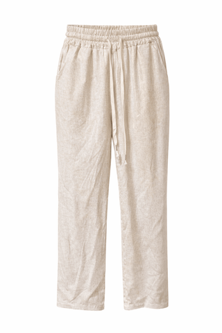 Sheen & Serene Italian Linen Pants- Silver