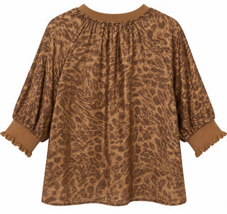 Shimmer Leopard Print Statement Top