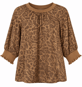 Shimmer Leopard Print Statement Top