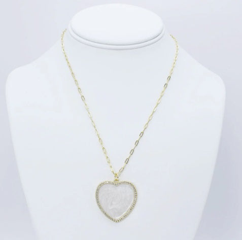 Cherished Grace Heart Necklace-230 Jewelry-TREASURE JEWELS-Coastal Bloom Boutique, find the trendiest versions of the popular styles and looks Located in Indialantic, FL
