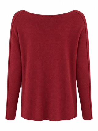 Shine Sleeve Italian Knit Sweater- Burgundy