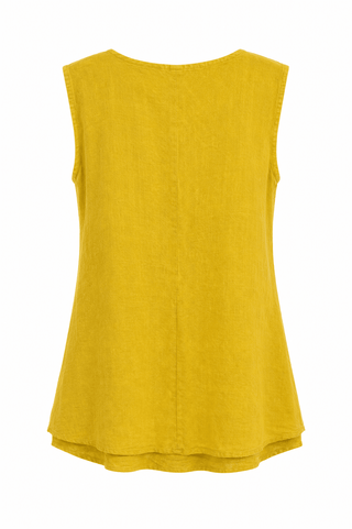Shoreline Lace V- Neck Sleeveless Italian Linen Top