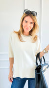 Short Sleeve Diamond Sweater-140 Sweaters-Z STUDIO-Coastal Bloom Boutique, find the trendiest versions of the popular styles and looks Located in Indialantic, FL