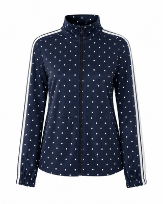 Side Stripe Polka Italian Set- Navy
