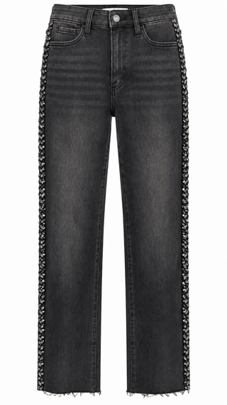 Side Trim Straight Jeans