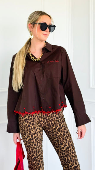 Signed with Love Italian Button Top