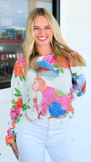 Silk Route Italian St Tropez Knit - White