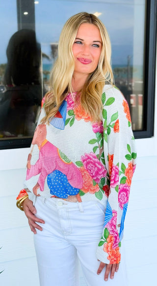 Silk Route Italian St Tropez Knit - White