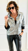 Silver Streak Italian Jacket-160 Jackets-MILAN SLV-Coastal Bloom Boutique, find the trendiest versions of the popular styles and looks Located in Indialantic, FL