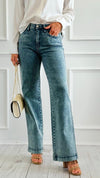 Slim Wide Straight Jeans-190 Denim-SAIGE LLC-Coastal Bloom Boutique, find the trendiest versions of the popular styles and looks Located in Indialantic, FL