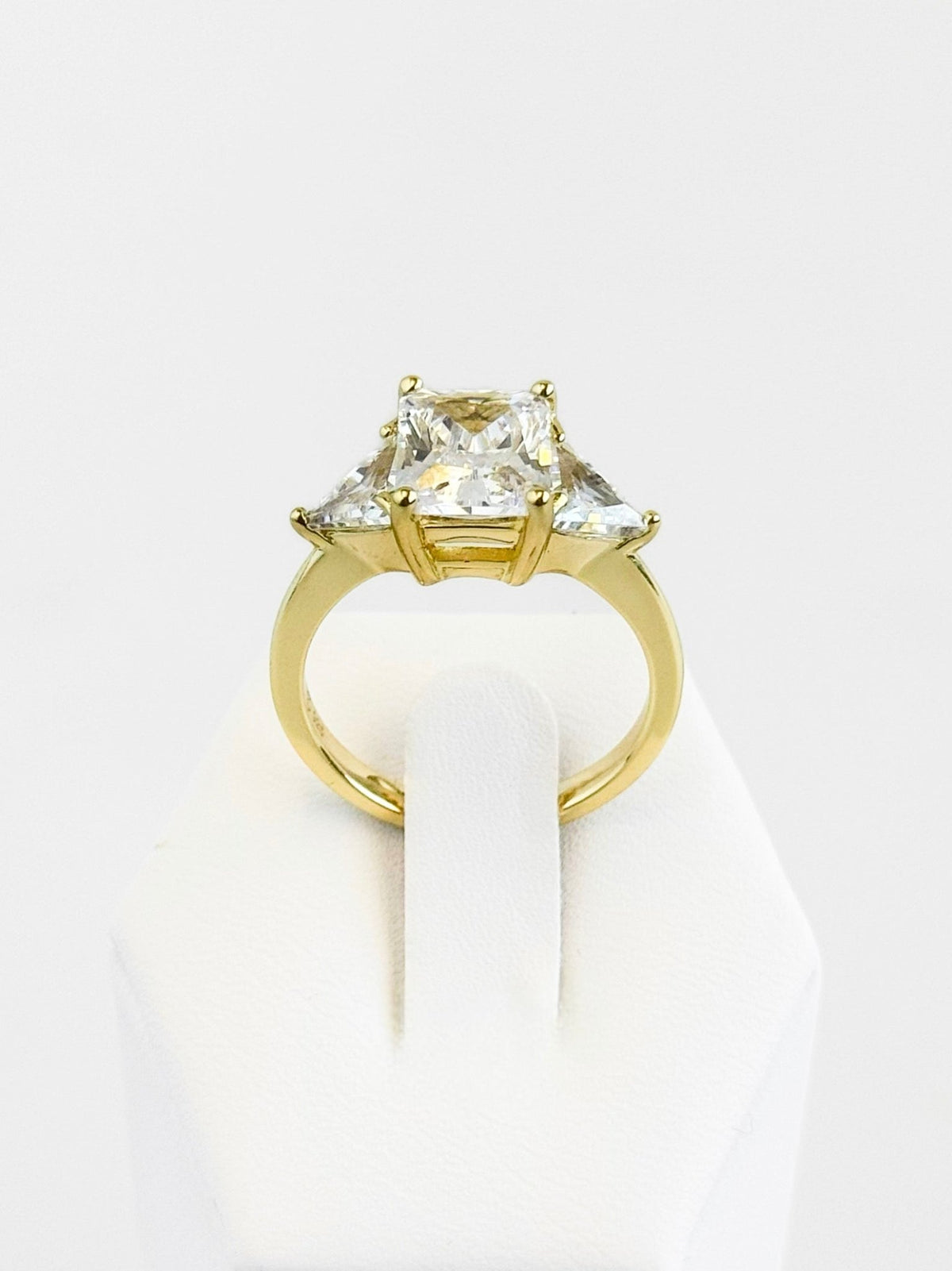 Small 3 Stone Radiant- Clear-230 Jewelry-NYC-Coastal Bloom Boutique, find the trendiest versions of the popular styles and looks Located in Indialantic, FL