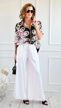 Smooth as Satin Italian Wide Leg Pants-100 Pants-CRIS S.R.L.-Coastal Bloom Boutique, find the trendiest versions of the popular styles and looks Located in Indialantic, FL