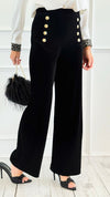 Smooth Sailing Velvet Pants - Black-170 Bottoms-Must Have-Coastal Bloom Boutique, find the trendiest versions of the popular styles and looks Located in Indialantic, FL