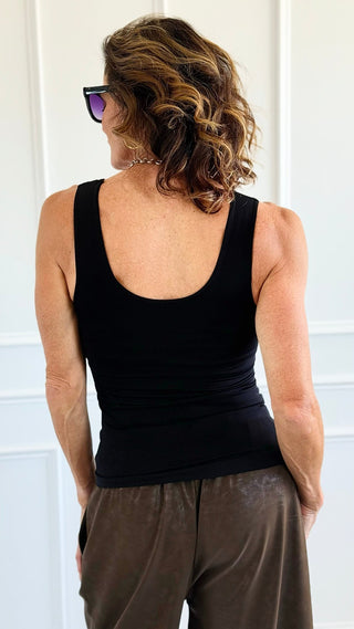 Smooth & Seamless Tank Top- Black-100 Sleeveless Tops-Zenana-Coastal Bloom Boutique, find the trendiest versions of the popular styles and looks Located in Indialantic, FL