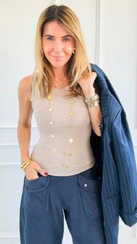 Smooth & Seamless Tank Top- Sand Beige-100 Sleeveless Tops-Zenana-Coastal Bloom Boutique, find the trendiest versions of the popular styles and looks Located in Indialantic, FL