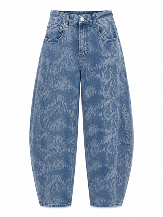 Snake Print Barrel Jeans