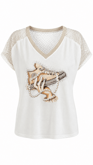 Sneaker & Sparkle Italian Lace - Up Top