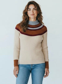 Snow Valley Stripe Sweater-140 Sweaters-Rousseau-Coastal Bloom Boutique, find the trendiest versions of the popular styles and looks Located in Indialantic, FL