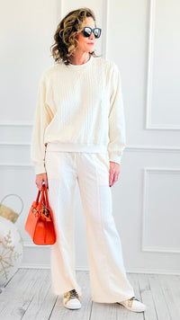 Snowbound Dreams Cable Knit Set-210 Loungewear/Sets-Umgee-Coastal Bloom Boutique, find the trendiest versions of the popular styles and looks Located in Indialantic, FL