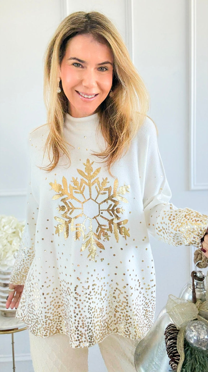 Snowfall Radiant Turtleneck Italian Knit Sweater-140 Sweaters-Italianissimo-Coastal Bloom Boutique, find the trendiest versions of the popular styles and looks Located in Indialantic, FL