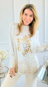Snowfall Radiant Turtleneck Italian Knit Sweater-140 Sweaters-Italianissimo-Coastal Bloom Boutique, find the trendiest versions of the popular styles and looks Located in Indialantic, FL