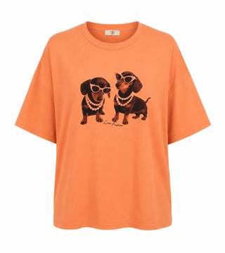 Social Paws Italian Graphic Tee - Tangerine