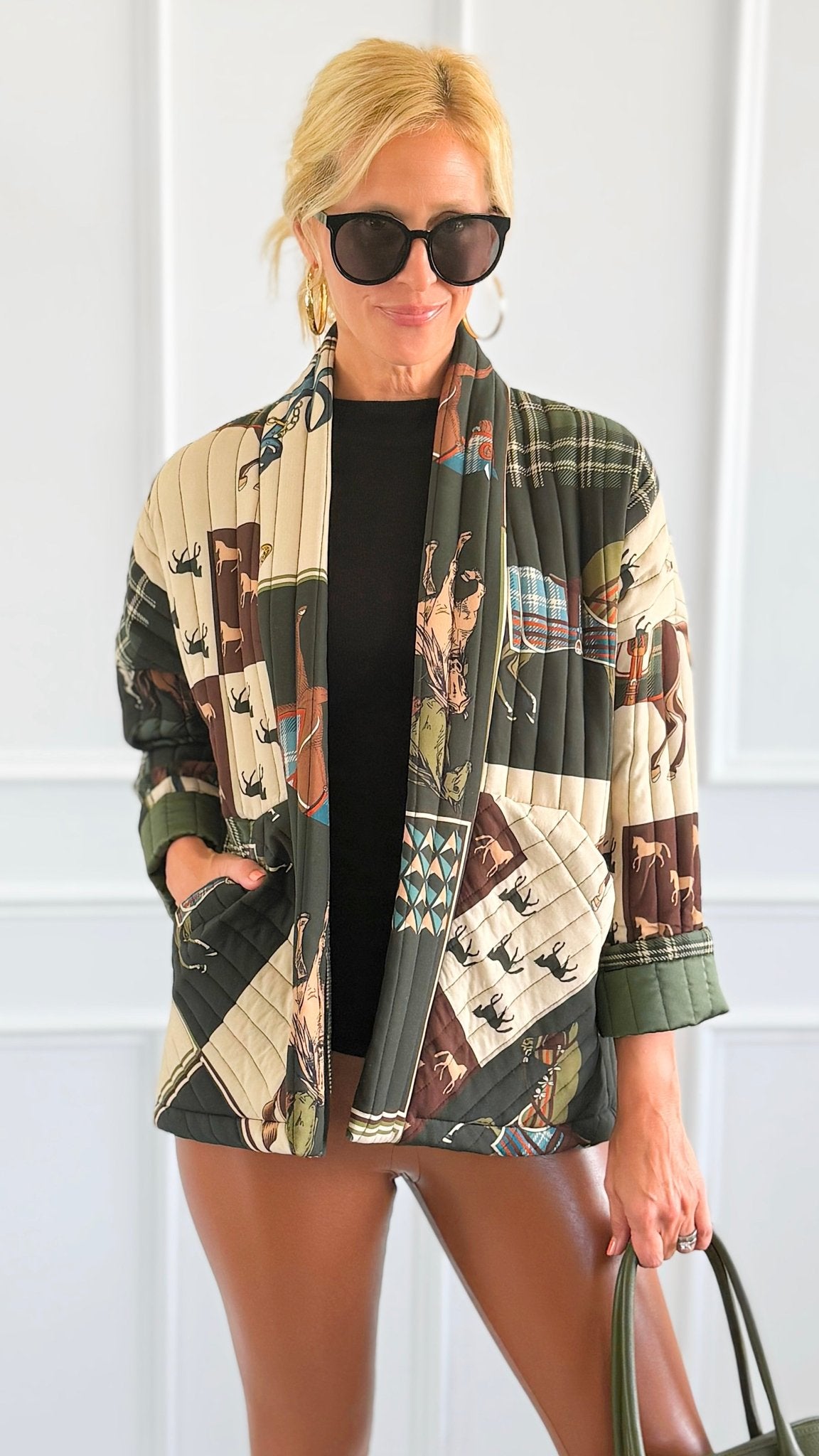 Society Equestrian Italian Jacket- Olive-160 Jackets-K2-Coastal Bloom Boutique, find the trendiest versions of the popular styles and looks Located in Indialantic, FL