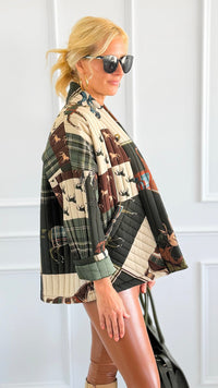Society Equestrian Italian Jacket- Olive-160 Jackets-K2-Coastal Bloom Boutique, find the trendiest versions of the popular styles and looks Located in Indialantic, FL