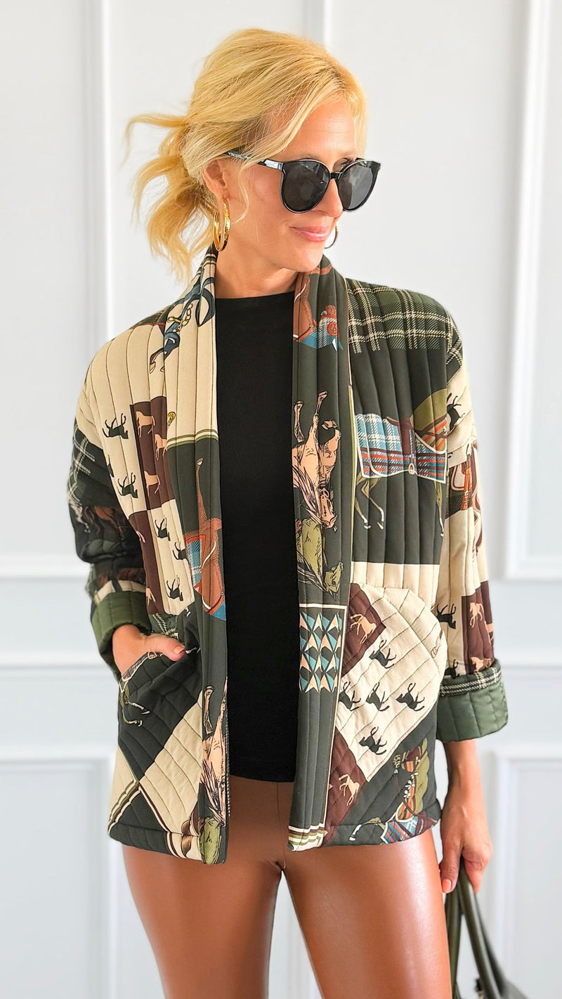 Society Equestrian Italian Jacket- Olive-160 Jackets-K2-Coastal Bloom Boutique, find the trendiest versions of the popular styles and looks Located in Indialantic, FL