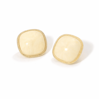 Soft Cloud Cushion Stud Earrings - Cream