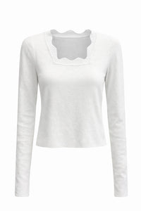 Soft Curve Knit Top - Ivory
