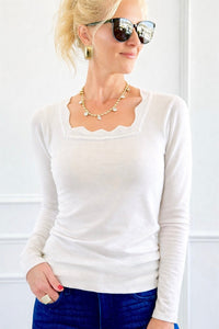 Soft Curve Knit Top - Ivory