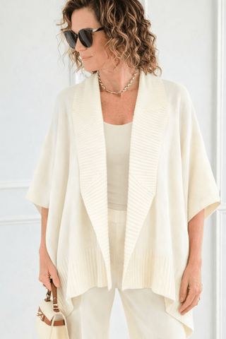 Soft Drape Knit Cape Cardigan