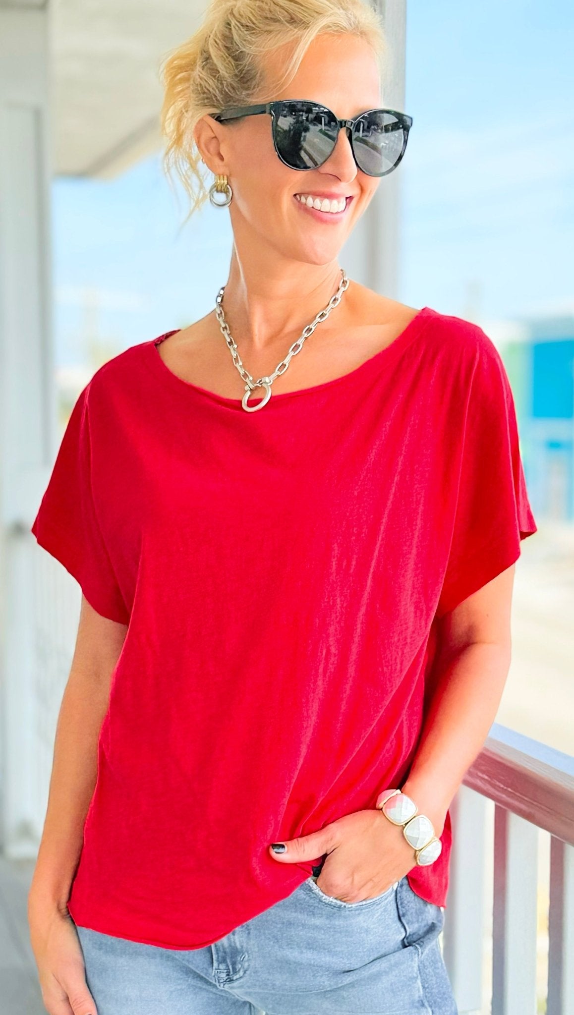 Soft Focus Moments Top -  Red