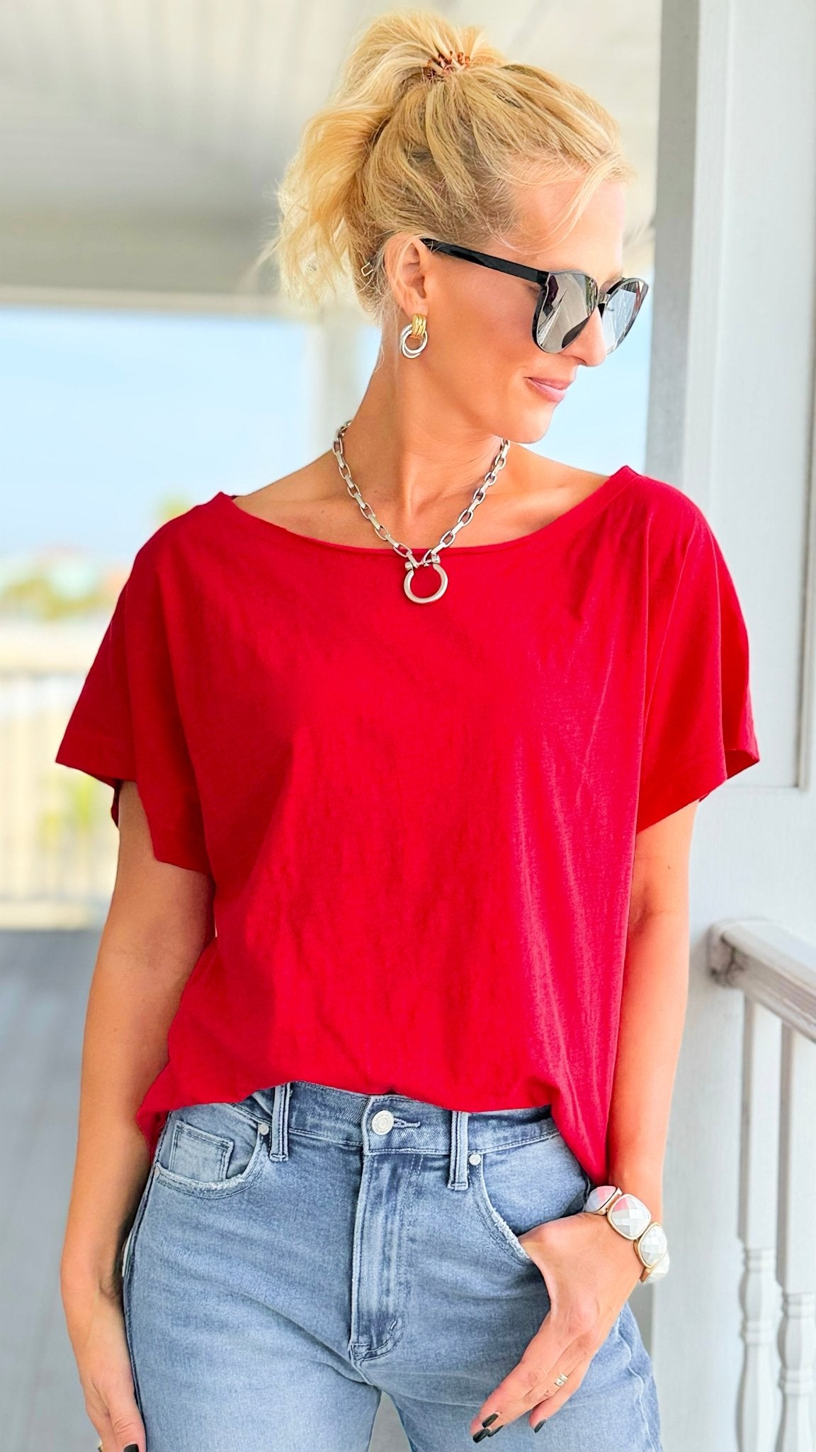 Soft Focus Moments Top -  Red