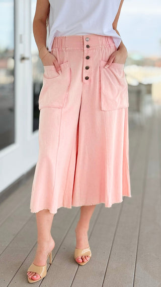 Soft Utility Button Front Pants