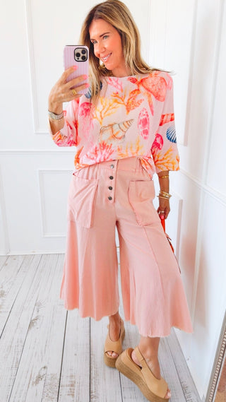 Soft Utility Button Front Pants