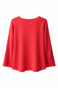 Soho Italian V-Neck Pullover- Coral